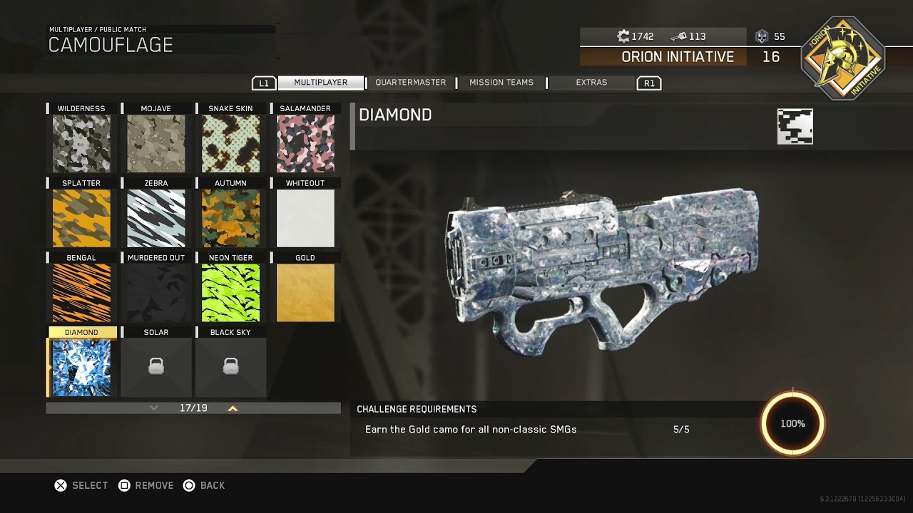 UNLOCKING DIAMOND CAMO! (DIAMOND SMGS) + GAMEPLAY (INFINITE WARFARE)