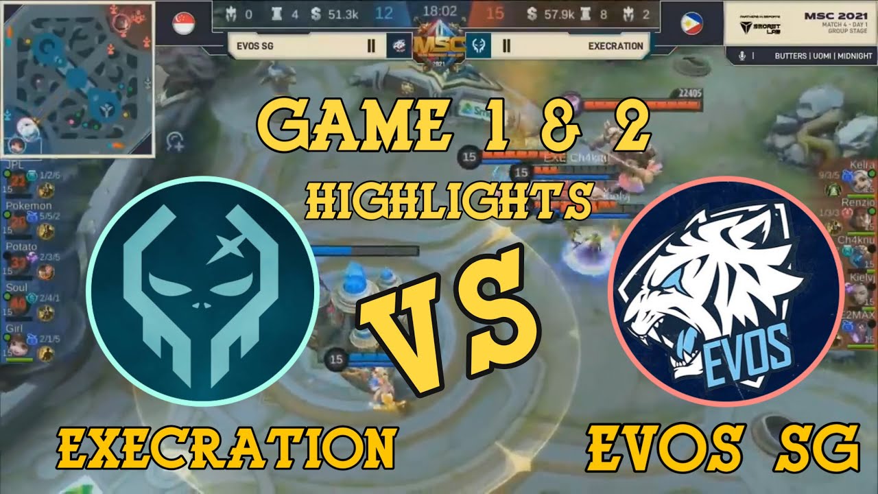 MSC 2021 EXECRATION VS EVOS SG GAME 1 AND 2 FULL HIGHLIGHTS
