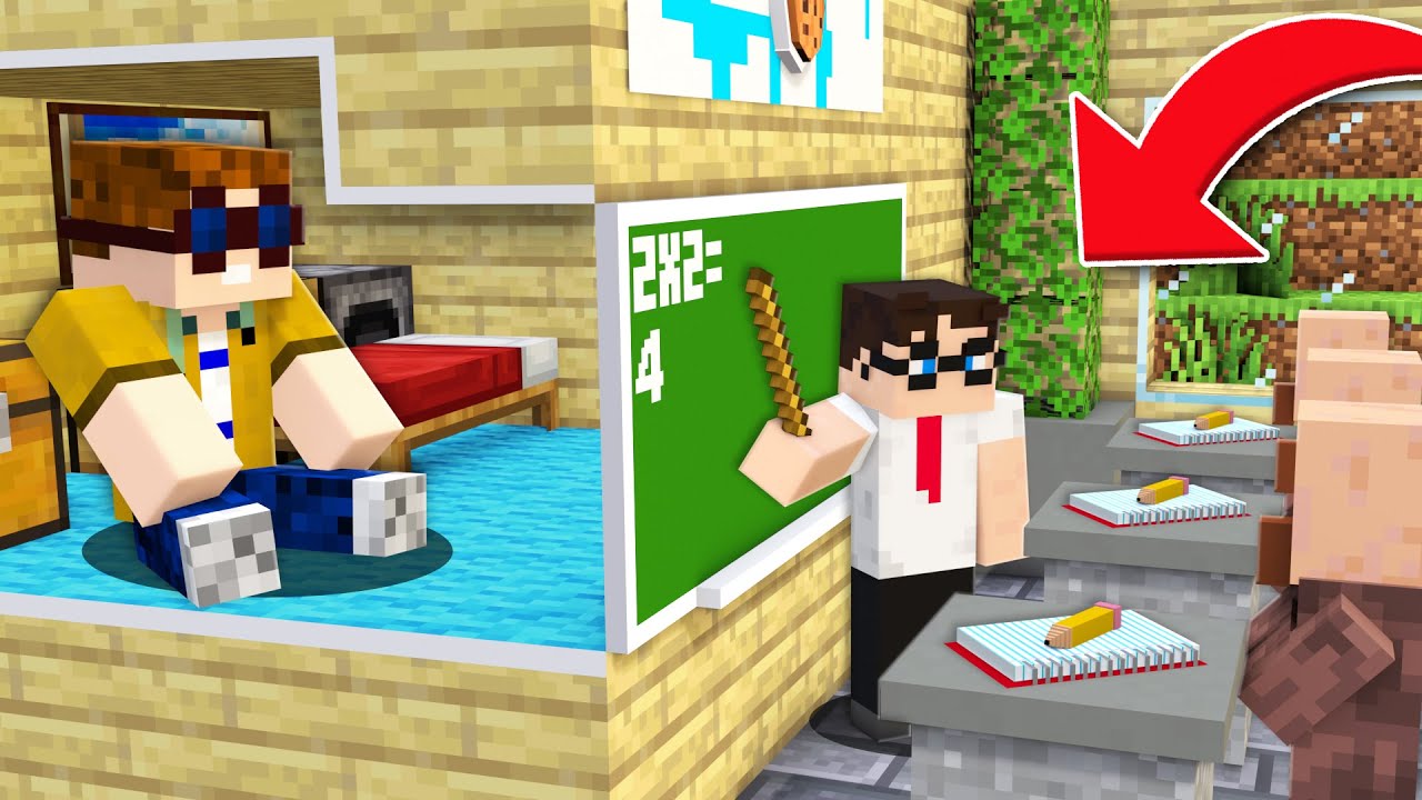 Ich BAUE EIN GEHEIMES VERSTECK in der VILLAGER SCHULE!