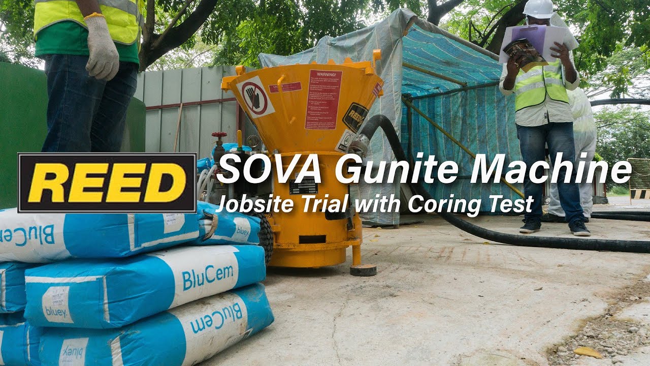REED SOVA Gunite Machine - Bluey BluCem Trial w/ Coring Test
