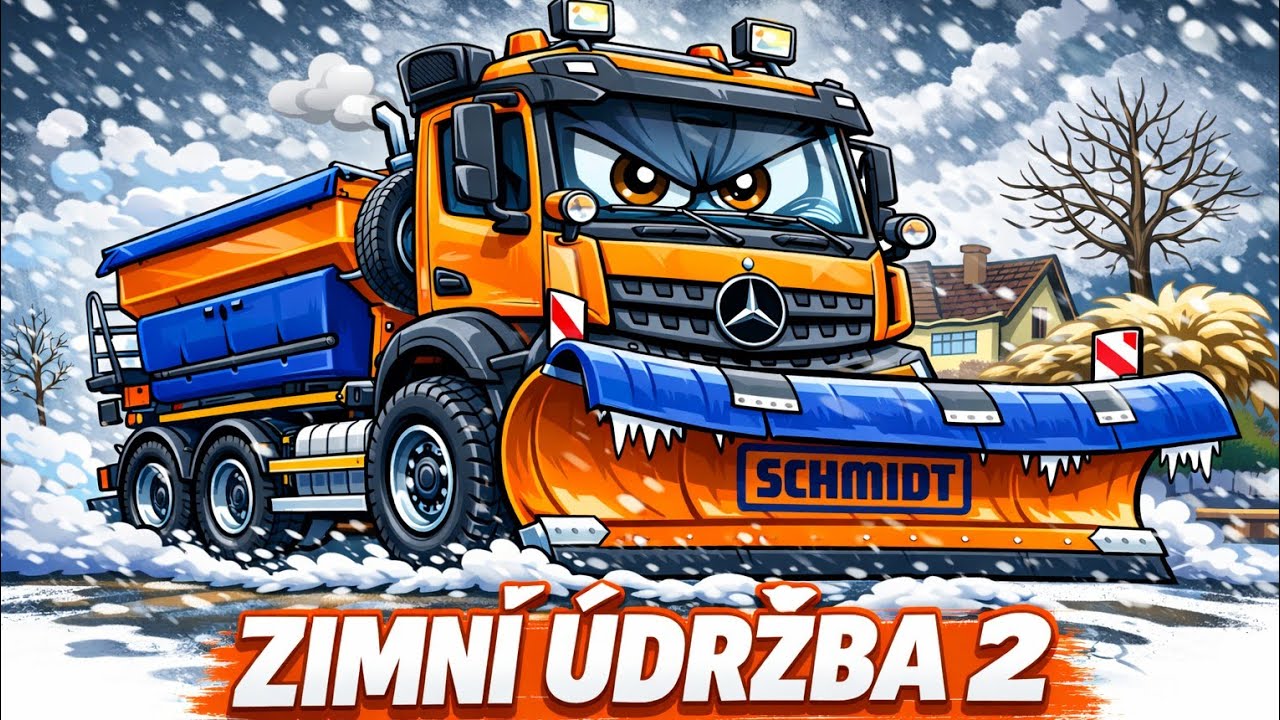 Zimní údržba dálnice 2 | jízda s MB i Manem | plužení levého pruhu