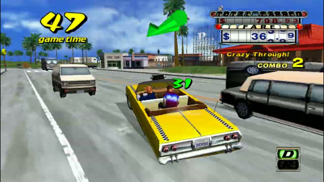 No Commentary Gameplay Crazy Taxi - DreamCast