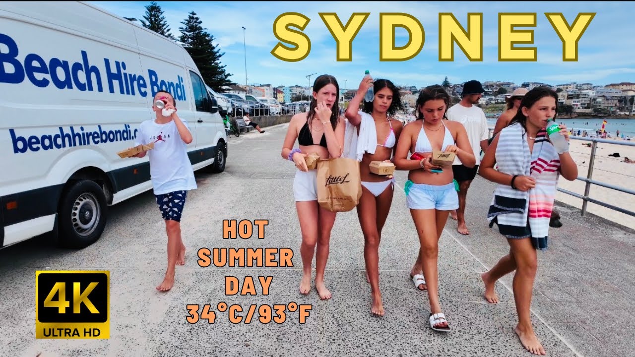 [4K] HOT SYDNEY SUMMER DAY WALKING BONDI BEACH AUSTRALIA | JANUARY 2025. ☀️🇦🇺