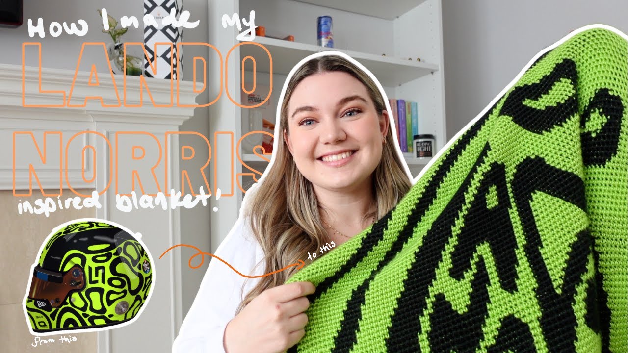 i made a Lando Norris inspired crochet blanket | the details, tutorial and mini vlog