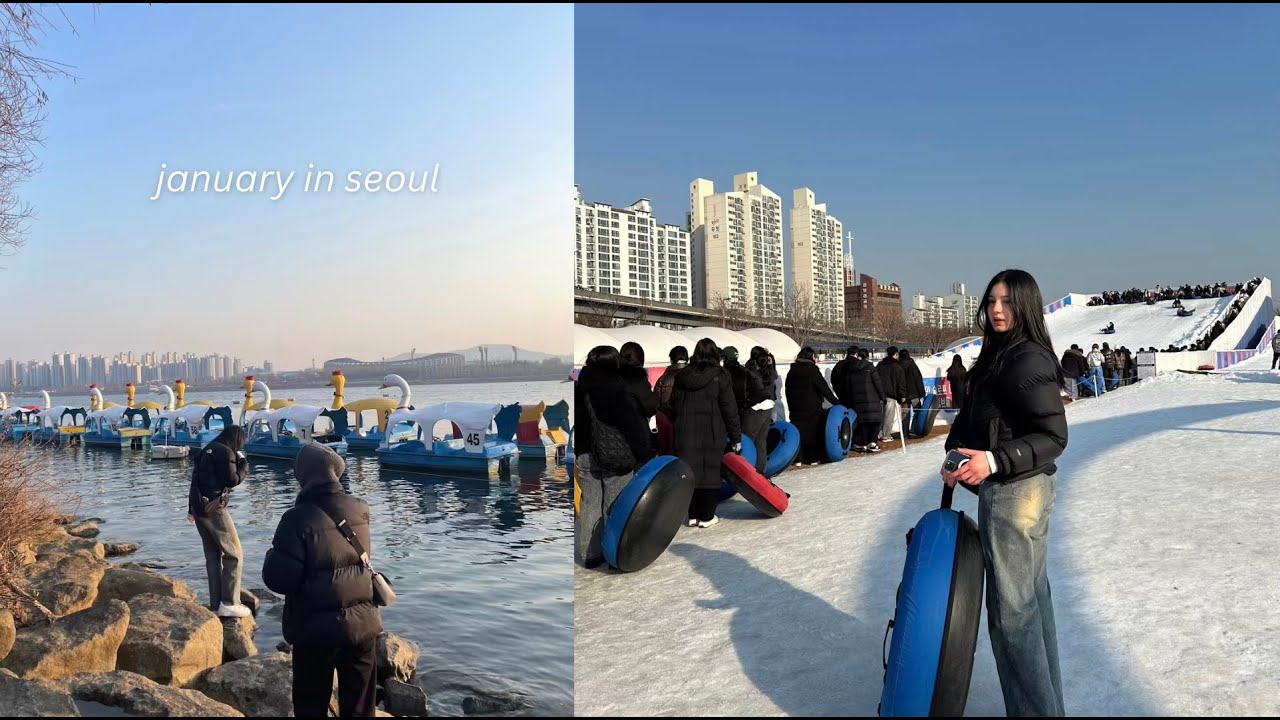 [VLOG] snowy seoul | snow tubing ❄️ KR/ENG CC