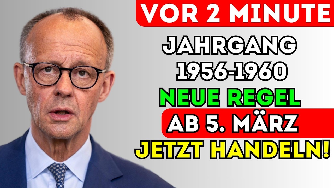 🚨 ACHTUNG Jahrgänge 1956–1960: Neue Renten-Regel ab 5. März 2026 – DAS jetzt prüfen!