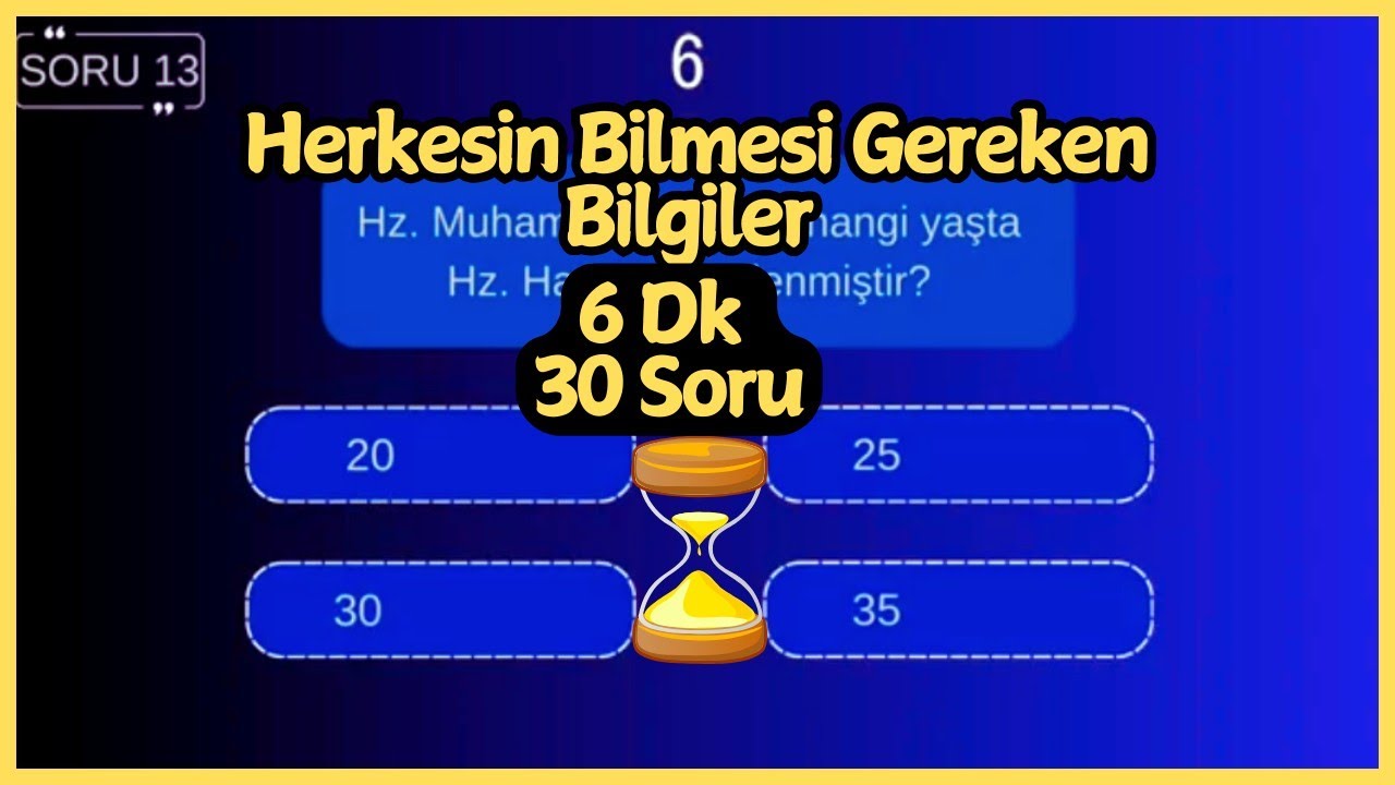 Dini Bilgi Yarışması | Hz. Muhammed Hakkında Bilgi Soruları ve Cevapları