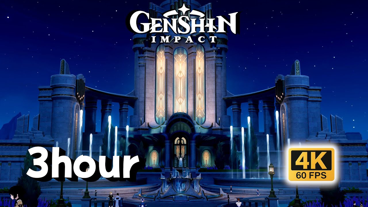 3-HOUR Sleep &bull; Erinus Hall Breeze & Courtyard Birds | Genshin Impact 4K
