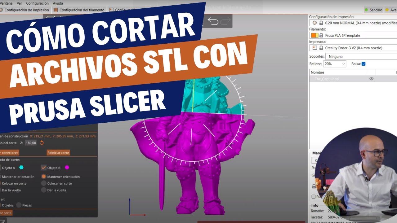✂️📏 Corte Preciso: Tutorial de Corte de Archivos STL con Prusa Slicer