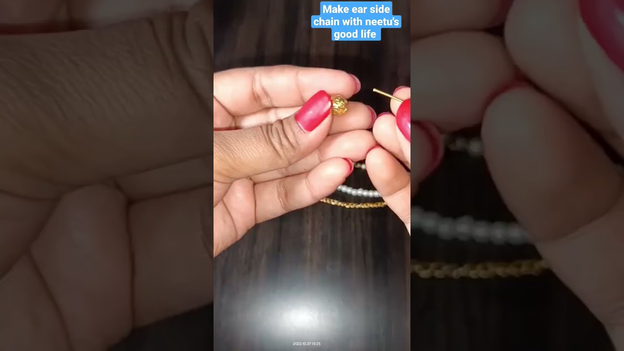 Make DIY side ear chain step by step #viral #youtubeshorts #jewellery #bridal #trending #diyjewelry