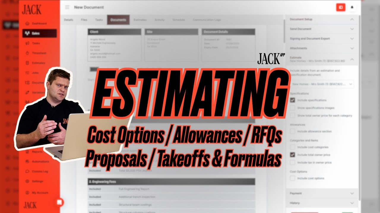 Walkthrough | Estimating | JACK App