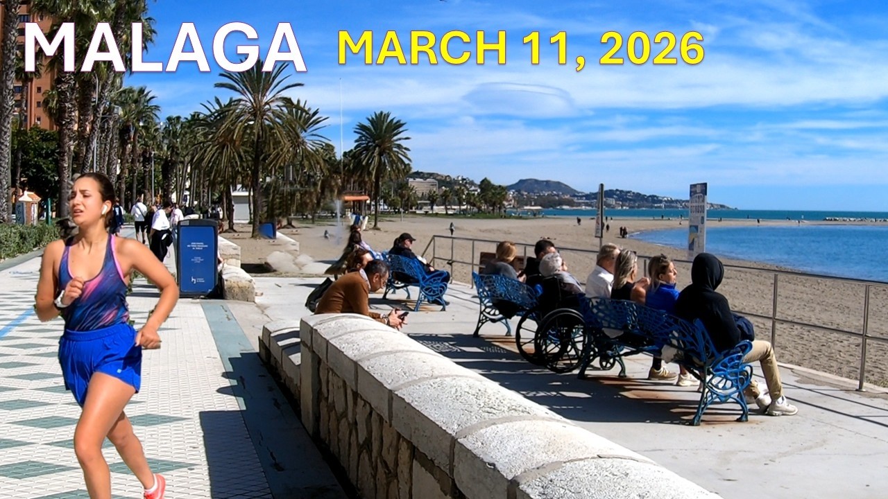 Malaga Spain Coastal Update Beautiful Promenade Walk