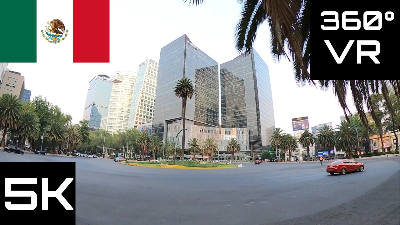 360&deg; VR Virtual Reality Video: Mexico city - Av  Paseo de la Reforma. Part 1