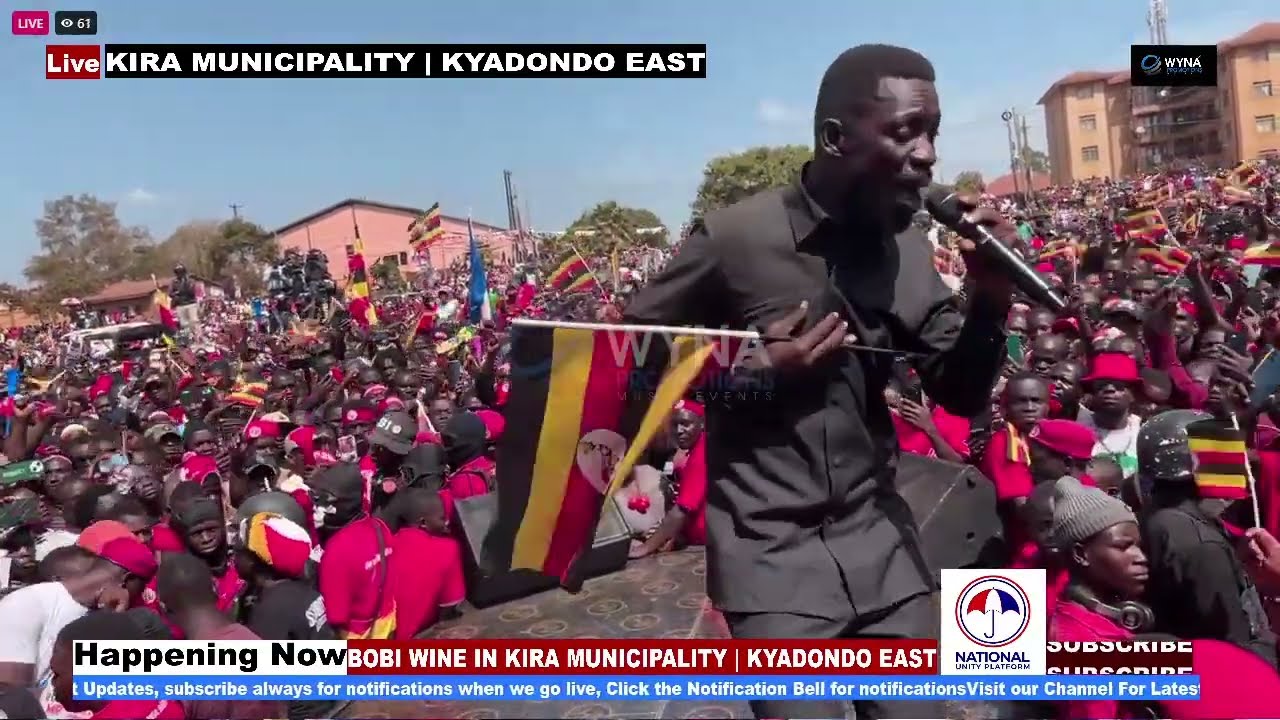 BOBI WINE PERFORMS A SONG FOR POLICE IN HIS RALLY IN KIRA MUNICIPALITY