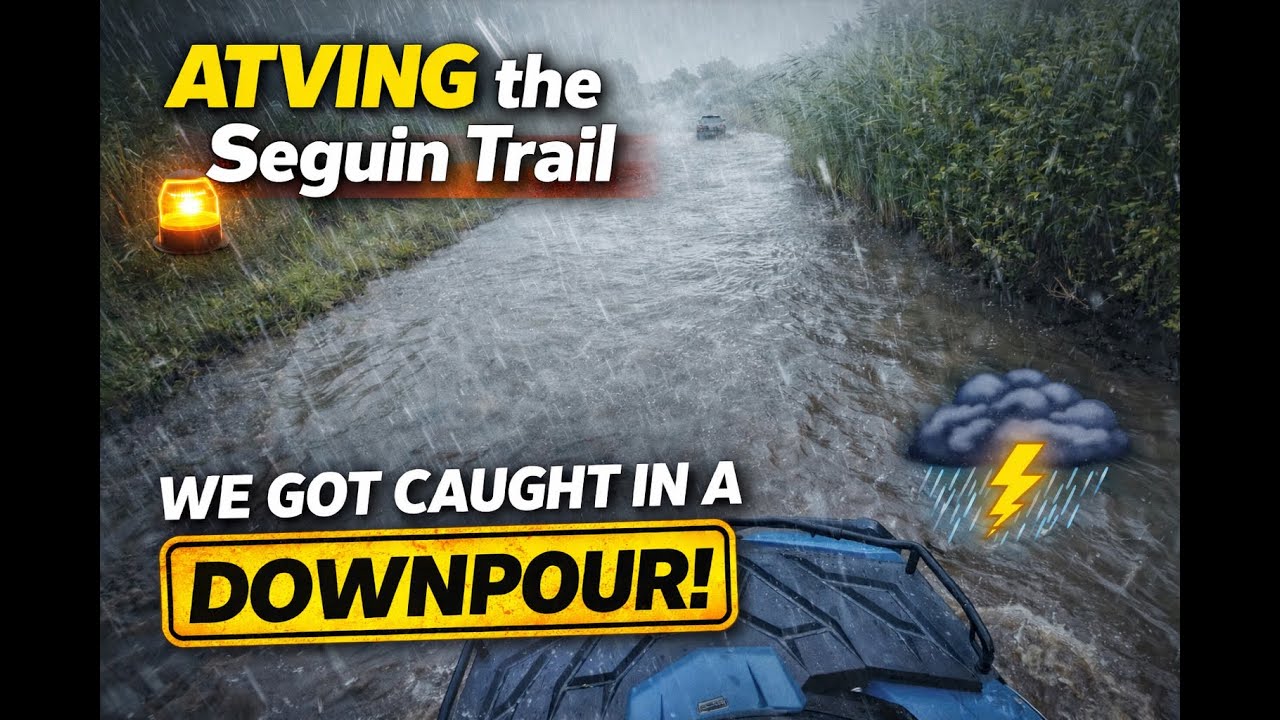 ATVING the Seguin Trail - WE GOT CAUGHT IN A SUDDEN DOWNPOUR!