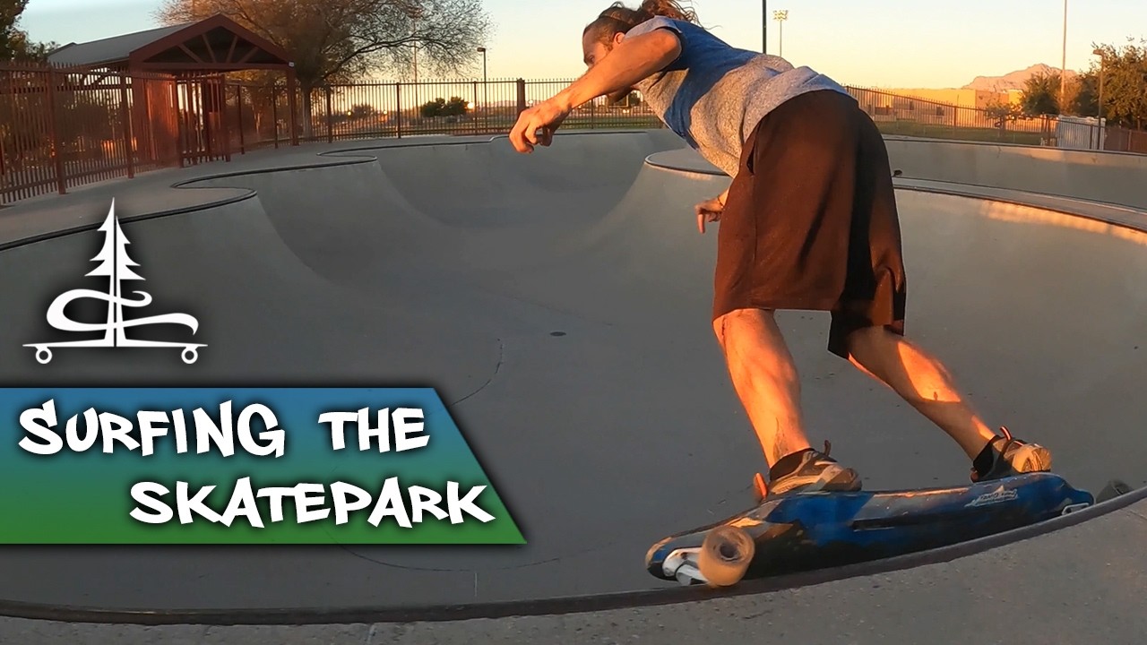 Apache Junction Skatepark - Surfing the Skatepark with a Longboard
