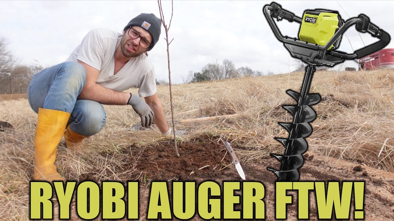 Planting 13 Fruit Trees using the Ryobi Auger!