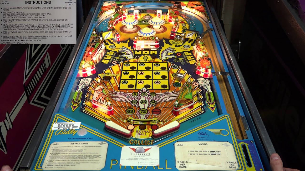 Mystic (Bally, 1979) Flipper Pinball