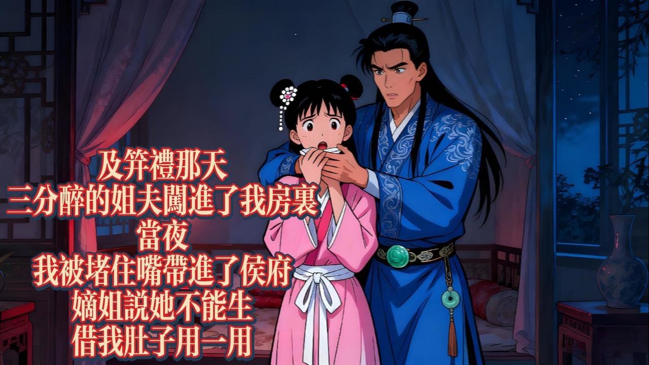 及笄禮的禮樂餘音還沒散，我的房門就被撞得吱呀響。姐夫酒氣熏天，衣領敞着，一把將我按在屏風上，我掙扎着用髮簪抵住他，卻被他狠狠奪走｜恐怖動漫｜懸疑動漫｜虐心動漫