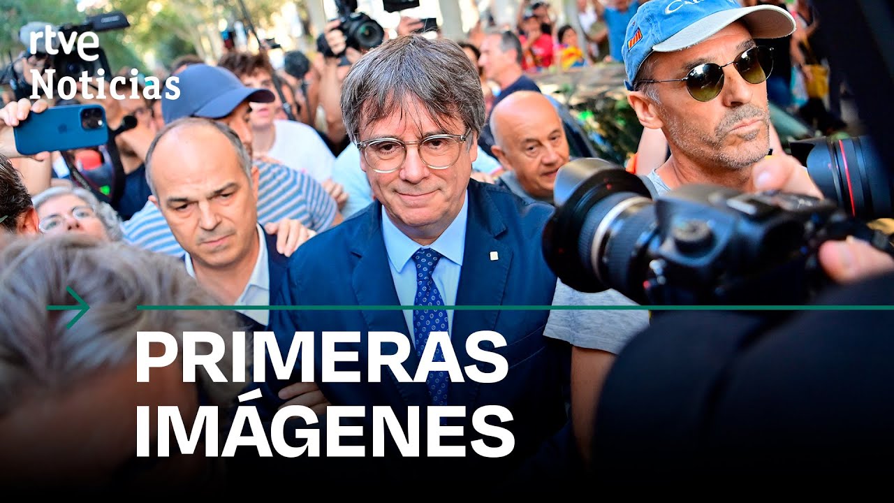CATALUÑA: Así ha sido la LLEGADA de PUIGDEMONT tras SIETE AÑOS huido | RTVE Noticias