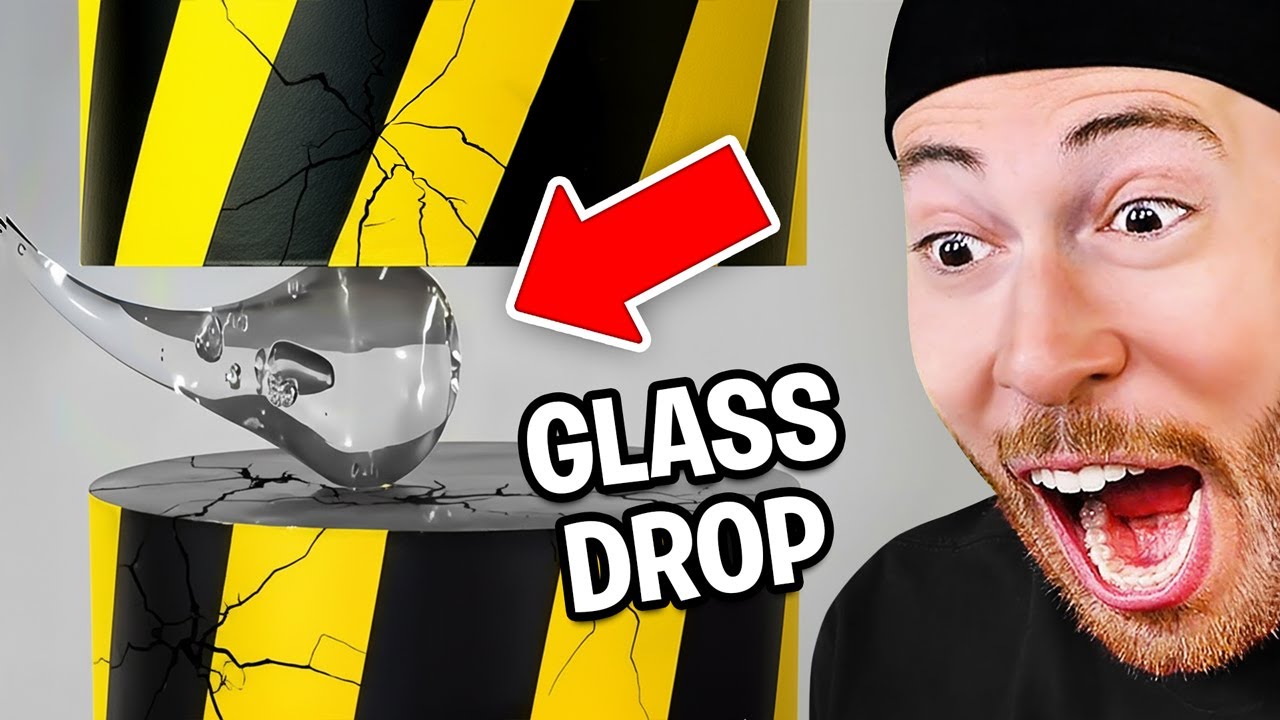 Glass Drop VS Hydraulic Press - Can it SURVIVE?