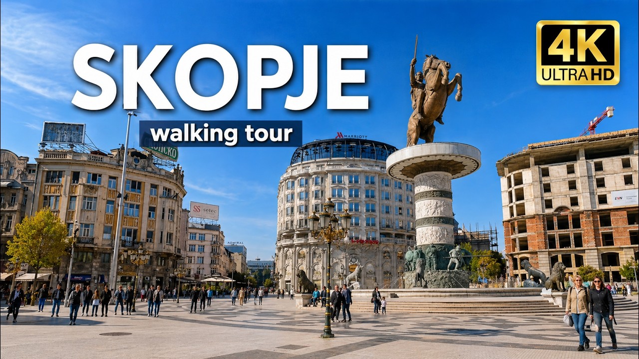Exploring Skopje 🇲🇰 | 4K Walking Tour of North Macedonia's Vibrant Capital