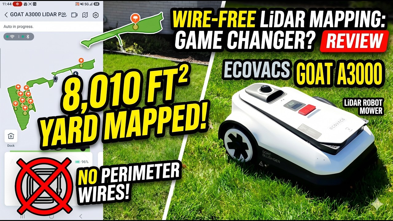 🐐 Is the ECOVACS GOAT A3000 LiDAR Pro the Ultimate Robot Mower? (Full Setup & Yard Test!)