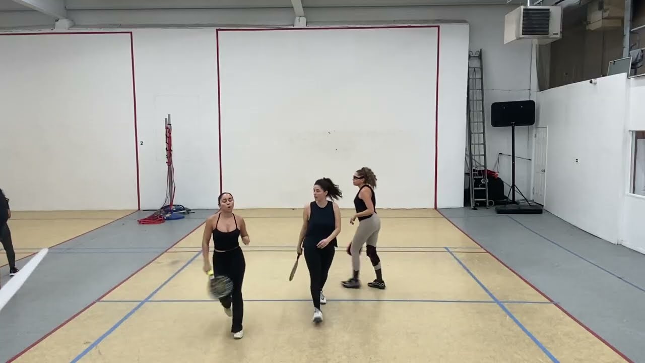 Paddleball- Three beauties & a beast- Liz & Emso vs Charlene & Paul 2.11.26