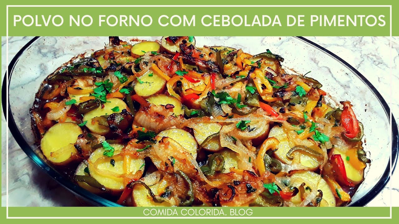 Polvo no Forno com Cebola de Pimentos