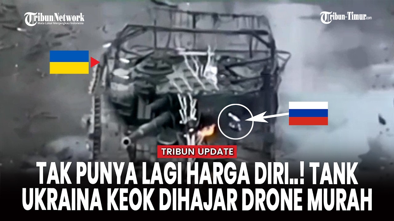 Detik-Detik T-72AV Ukraina Dihantam Drone di Konstantinovka, Meledak dan Terbakar