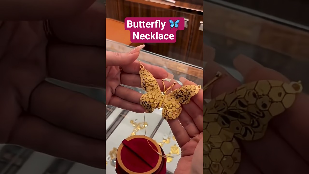 Elegant Butterfly Gold Necklace | Dainty & Trendy Gold Jewelry Design 🦋💛