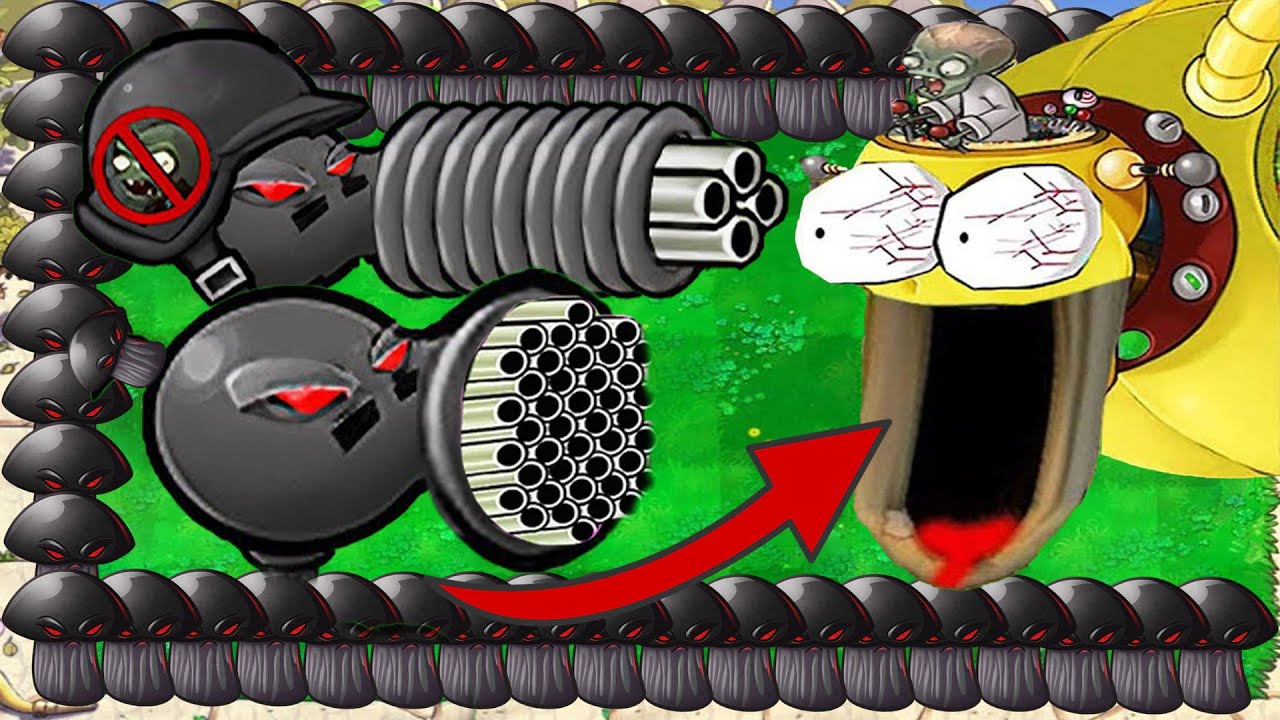 Doom Gatling Pea X Doom Peashooter X 999 Doom Shroom Giga vs Dr.Zomboss - Plants vs Zombies Hack