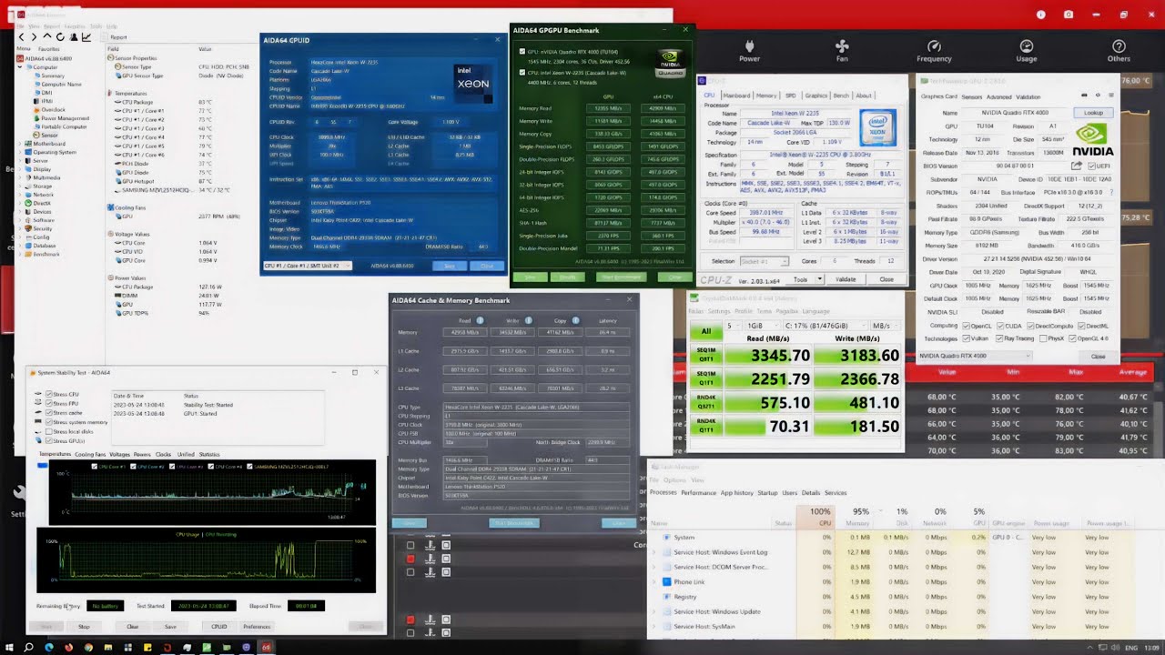 Lenovo ThinkStation P520 Xeon Quadro RTX4000 / Bios Preview / CPU - GPU - SSD - Benchmark