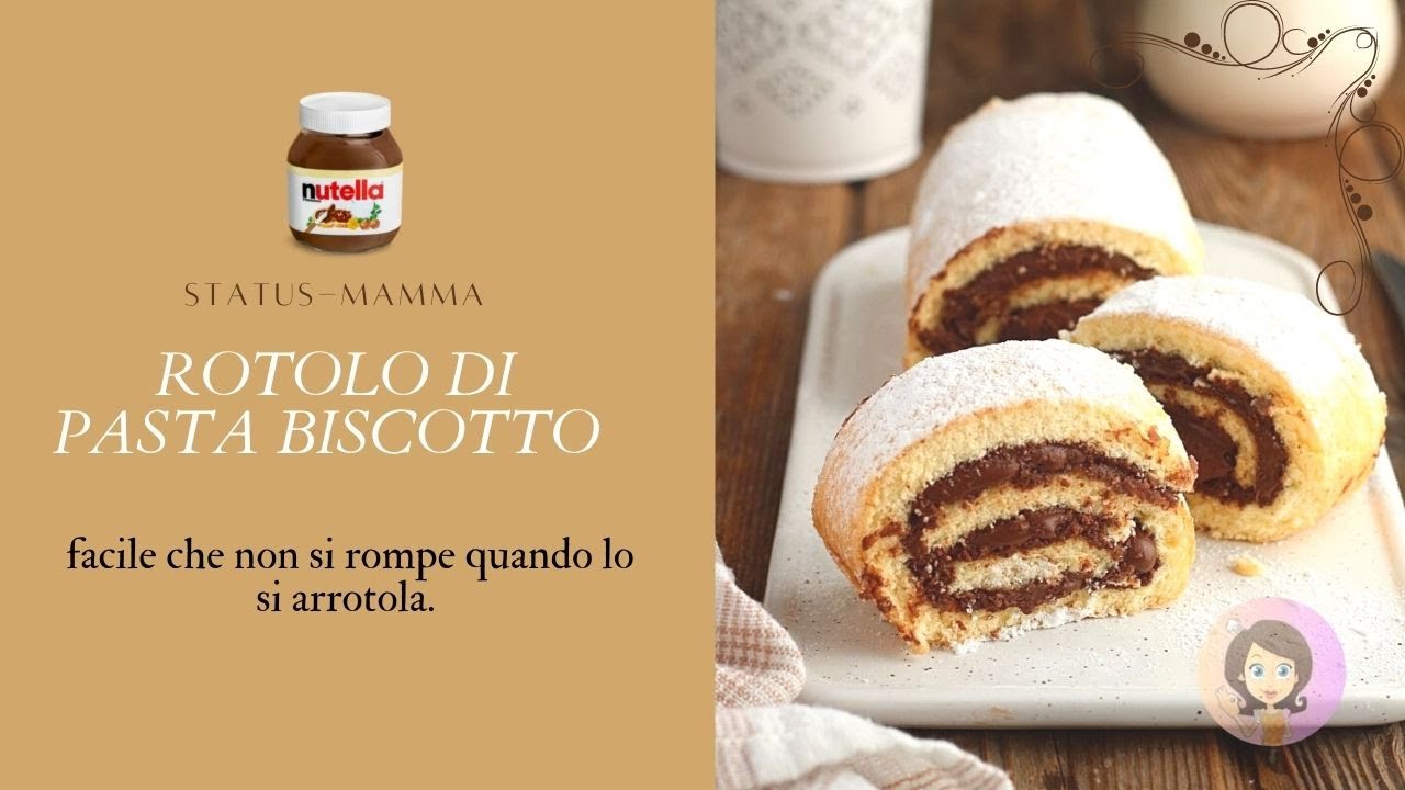 Rotolo di Pasta biscotto farcito con la Nutella