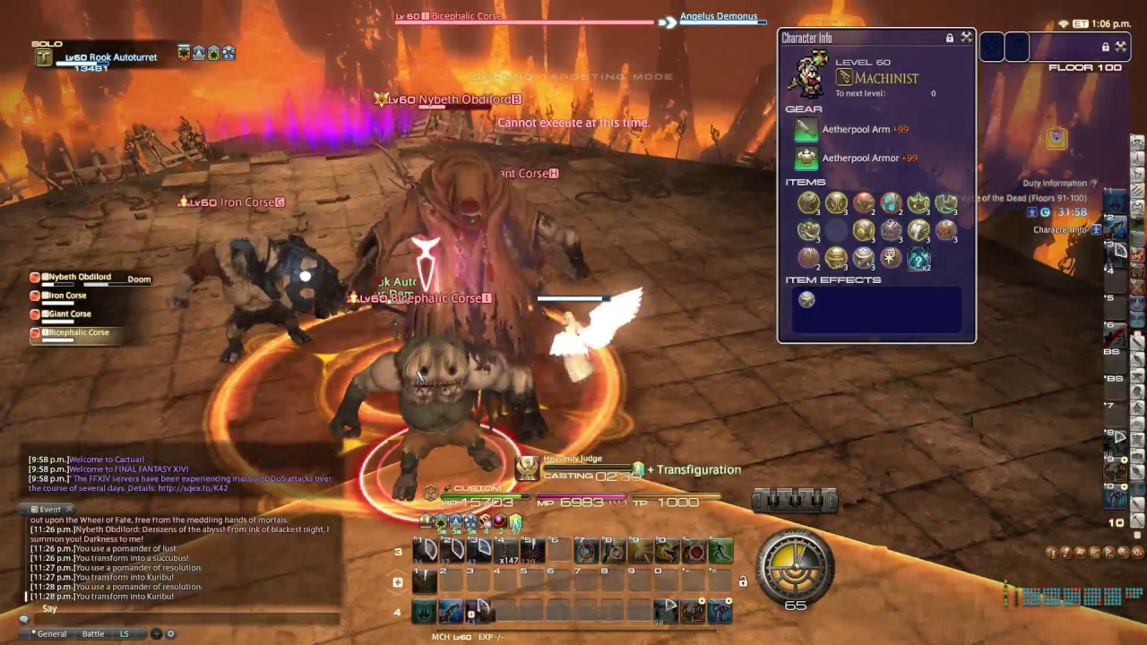 FFXIV HC Solo - (MCH  4.0) PoTD Floor 100 Boss (Clear) - Angelus Demonus