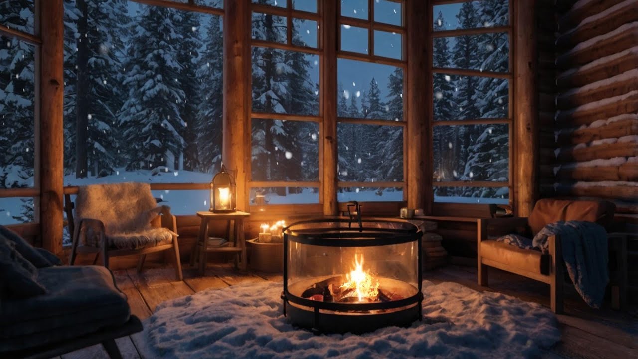 Peaceful Winter Jazz Coffee ☕ Snowfall Ambience for Focus & Study