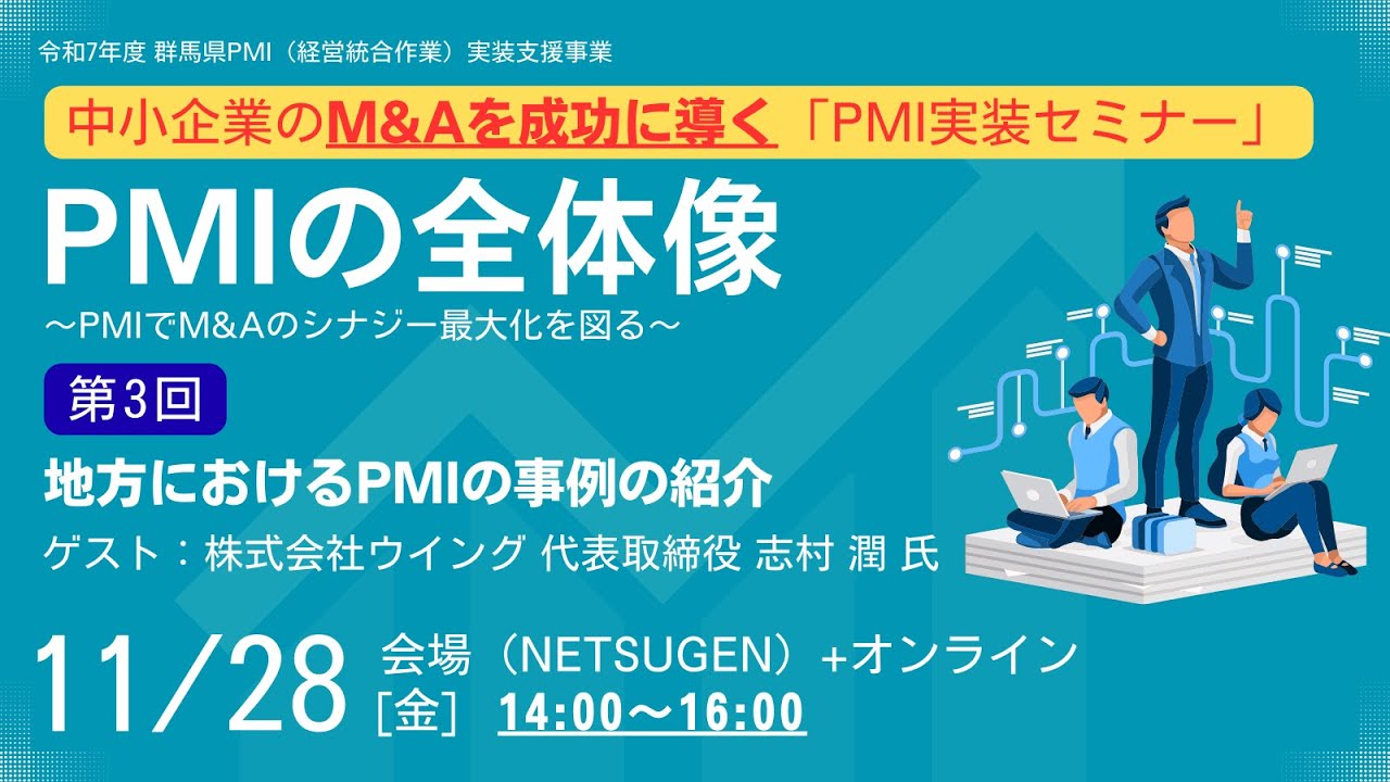 中小企業のM&Aを成功に導くPMI実装セミナー 第3回