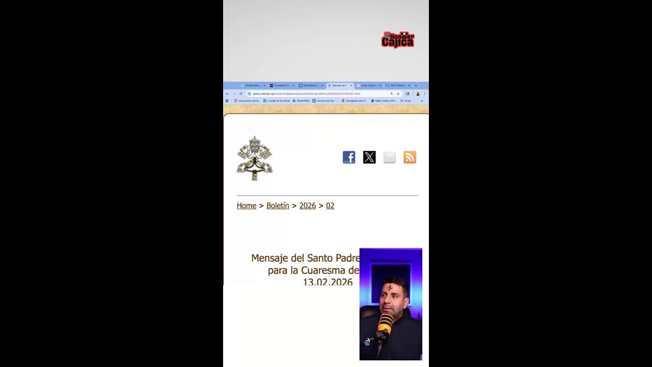 Mensaje del Santo Padre León XIV para la Cuaresma de 2026. 📱