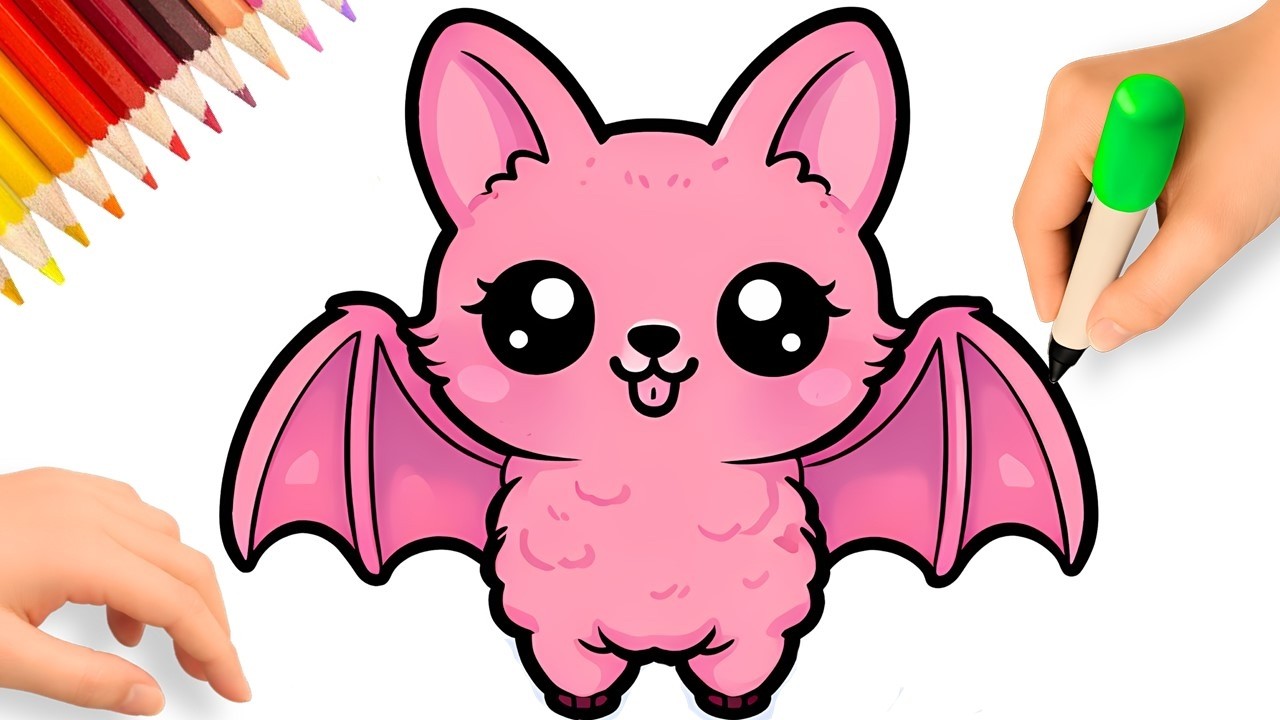 COMO DESENHAR UM MORCEGO FOFINHO FÁCIL 🦇💗