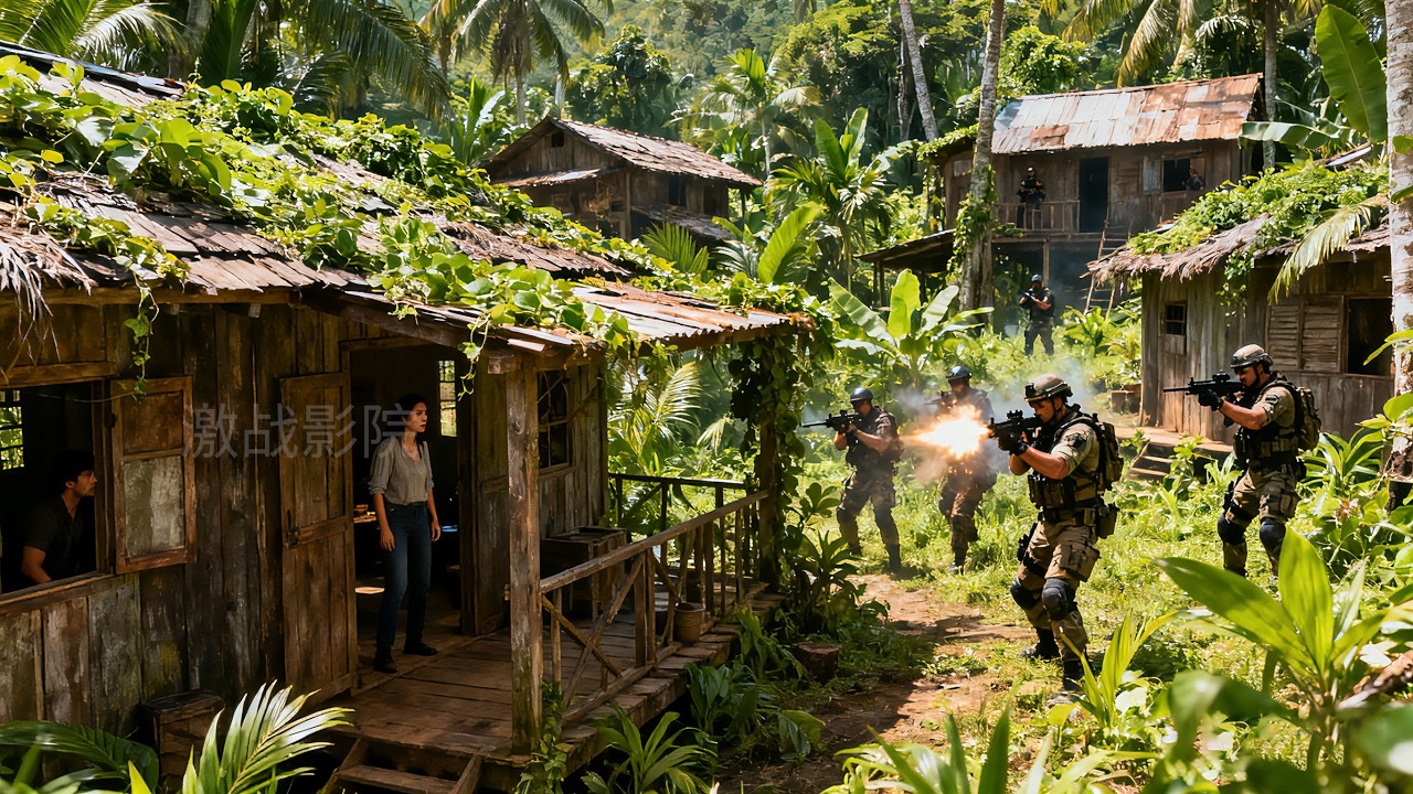 Action movie! Special forces swiftly raid a terrorist base with full firepower to rescue hostages!