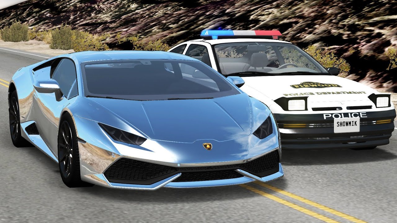 Super & Luxury Car Police Chases #19 - Crashes & Fails/Busted, Roadblocks Compilation - BeamNG Drive