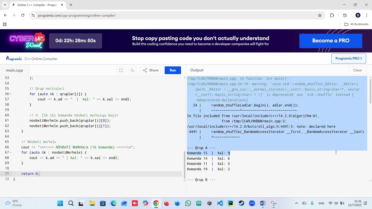 C++ seriyası, özəl bölüm