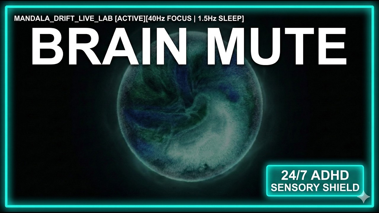 24/7 ADHD NEURAL MUTE | Black Screen Deep Sleep & Focus Protocols [1.5Hz - 40Hz]