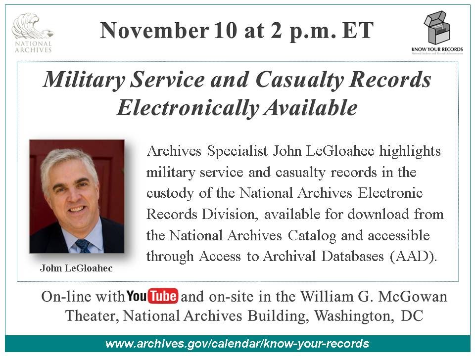 Military Service and Casualty Records Electronically Available  (broadcast 2015 Nov. 10)