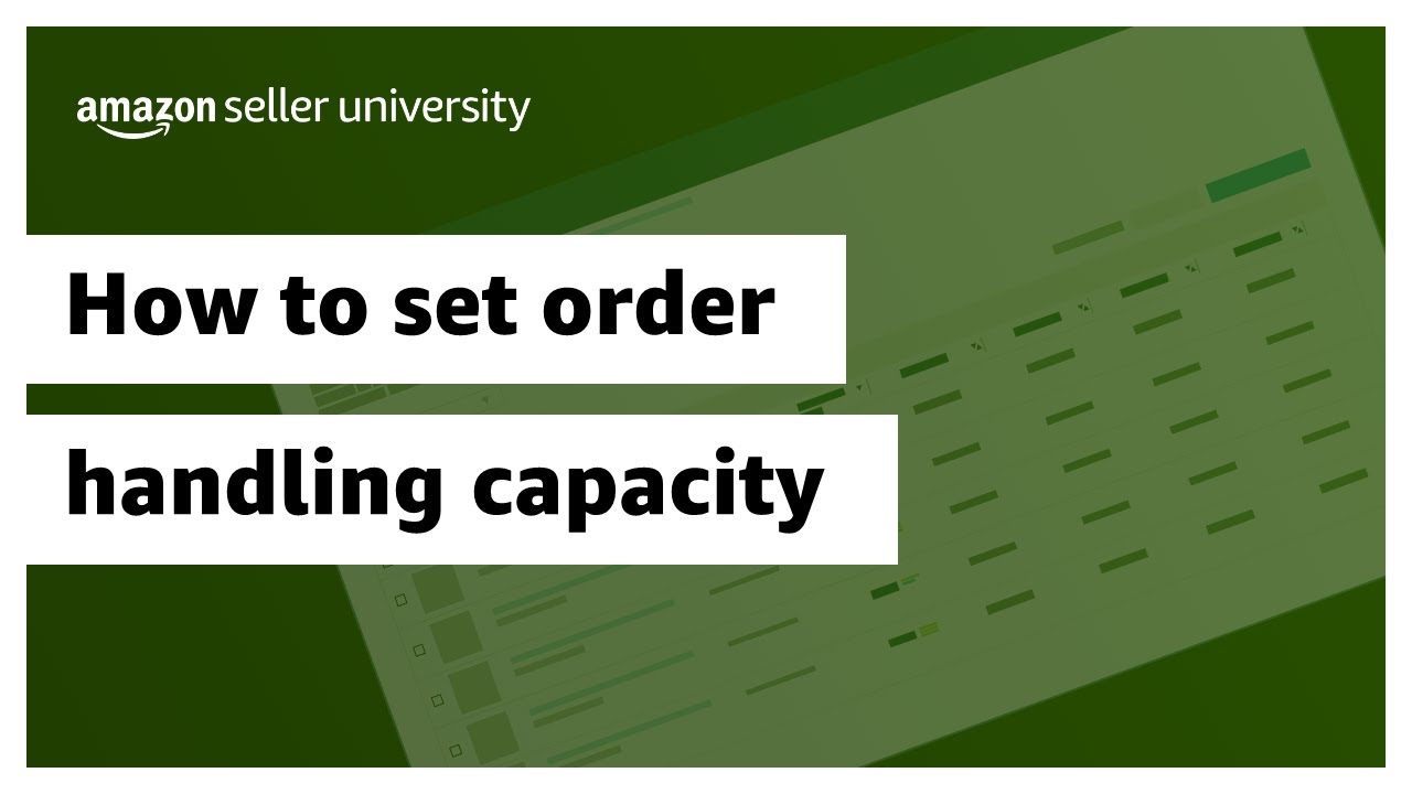How to set order handling capacity (MFN)