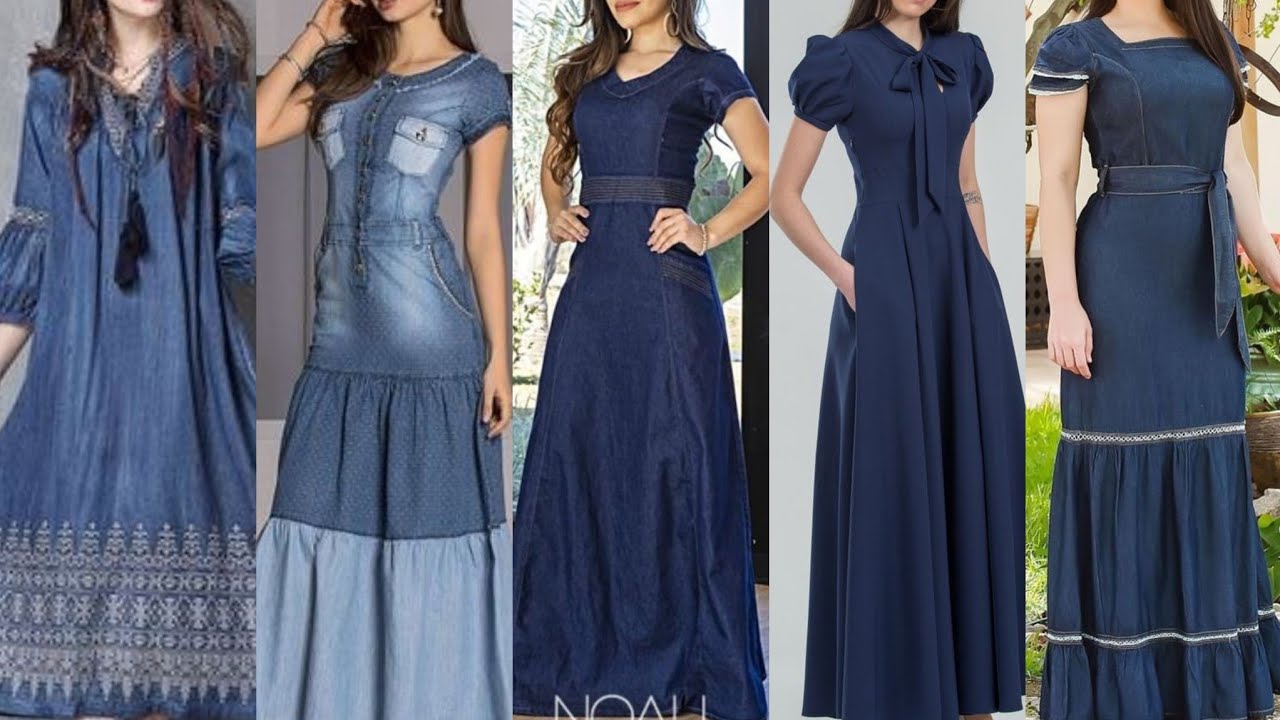 world's most popular and attractive American style denim long maxi dress design 2020