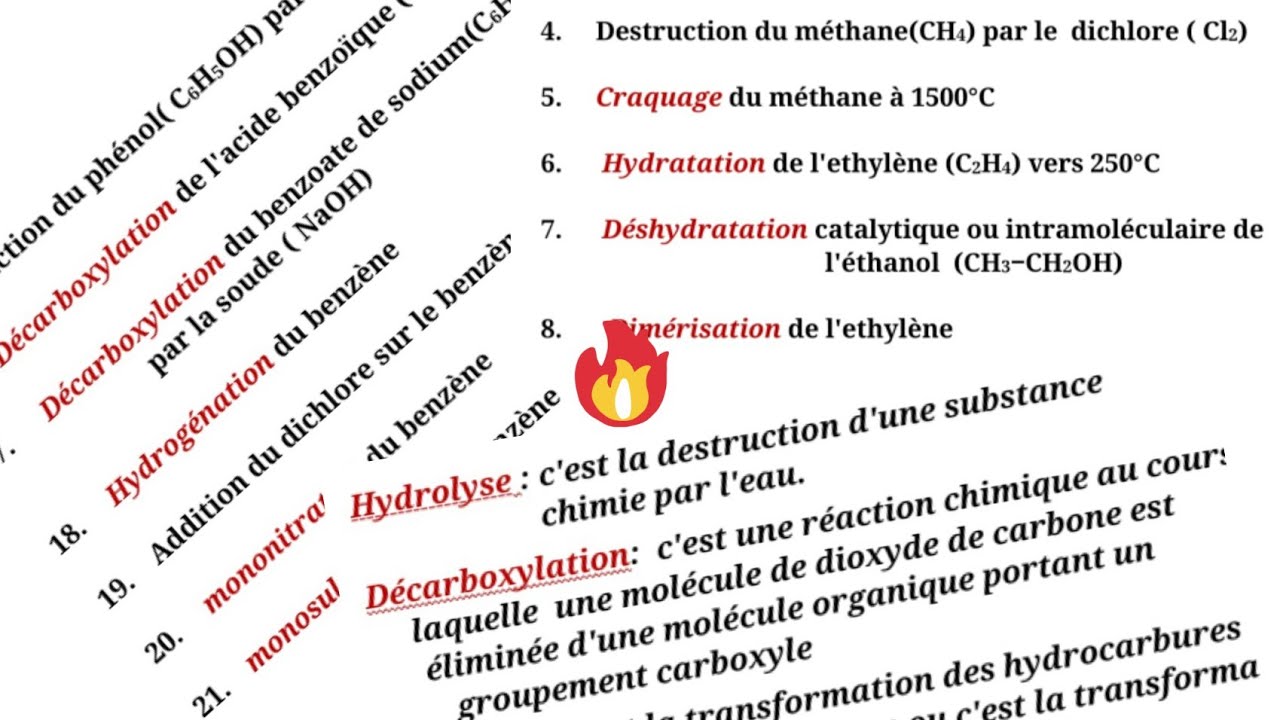 Chimie// top 25 équations organiques à savoir pour le bacc 2022