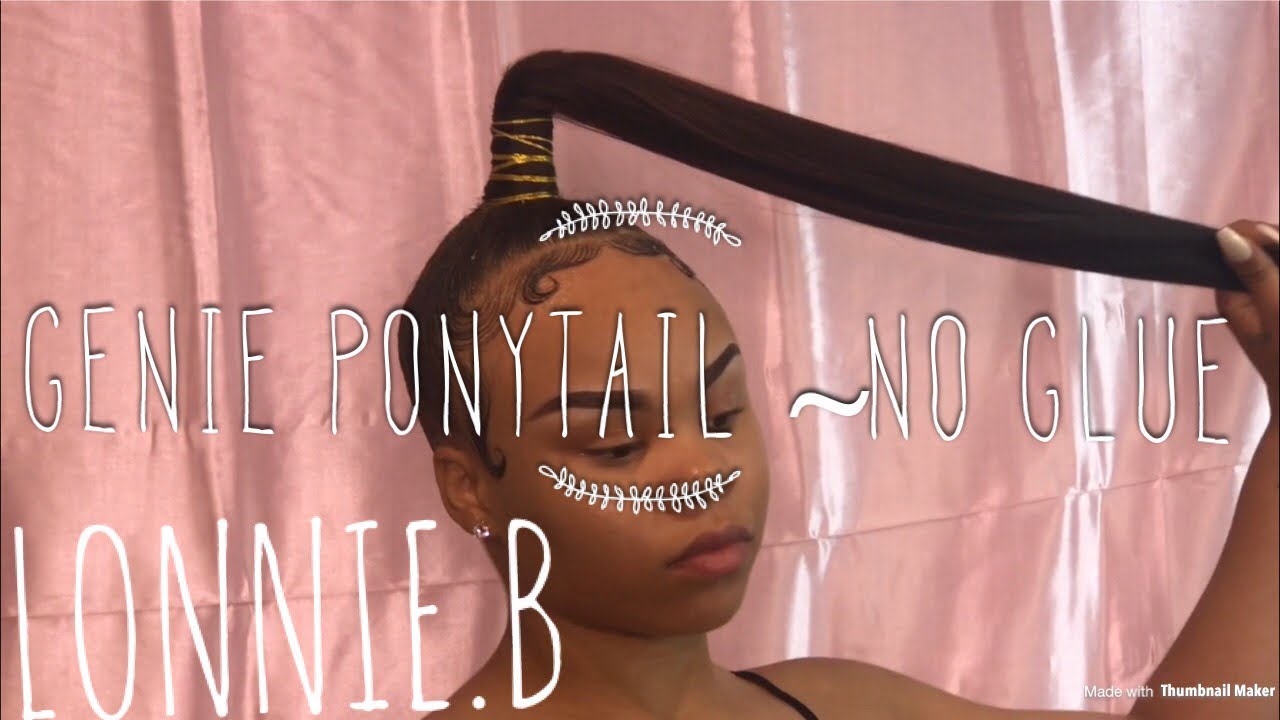 GENIE PONYTAIL |no glue | how to make ponytail taller | short hair |lonnie .b