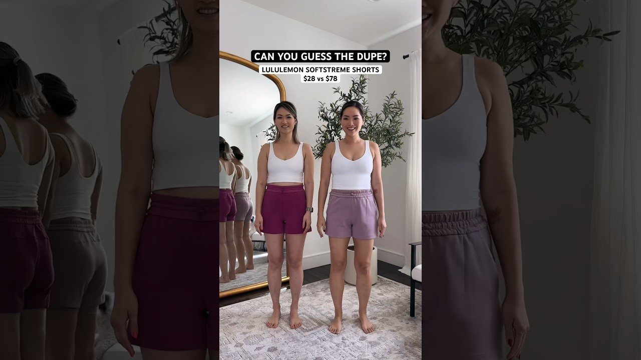 Lululemon Softstreme shorts & Amazon dupe for less than half #amazonfashion #gymoutfit #athleisure