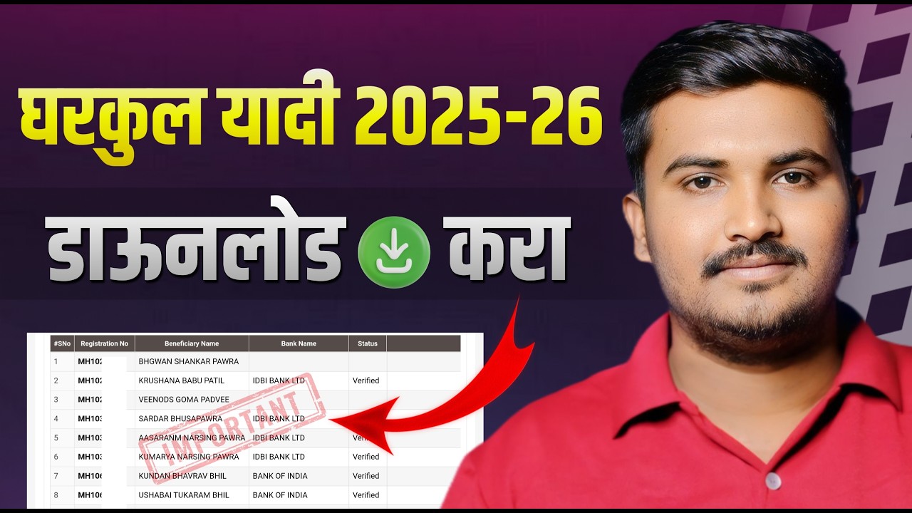 Gharkul Yadi Kashi Pahavi 2025 Maharashtra | Gharkul List PDF Download 2025 | PMAGY Gharkul Yojana